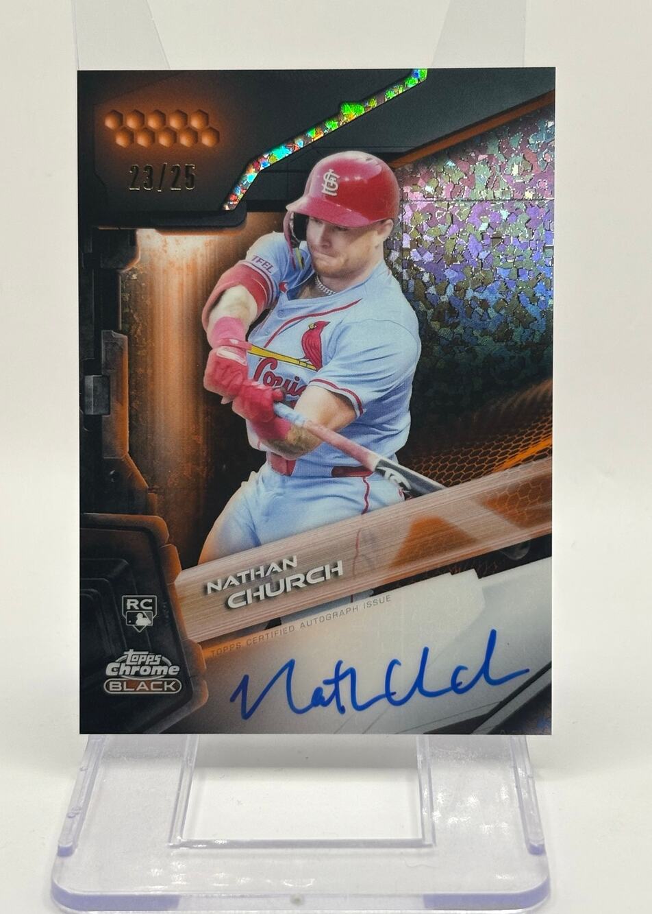 2026 Topps Chrome Black Nathan Church Rookie Orange Mini-Diamond Auto 23/25 SP